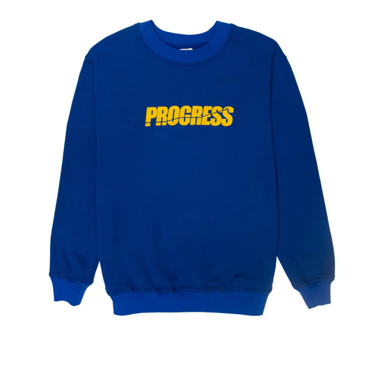 Felt Logo Sweatshirt Yellow on Blue
